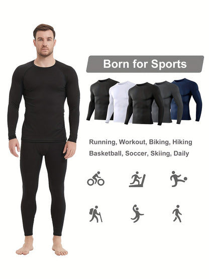 5 Pack Compression Shirts Men Long Sleeve Rash Guard Athletic Baselayer Undershirt Gear Tshirt For Sports Workout